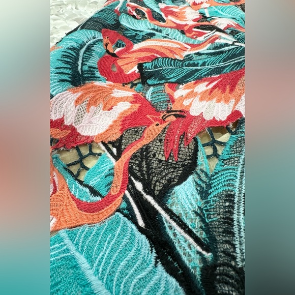 Elle Sasson Flamingo Tropical Print Dress, Size 2US/34UK A-Line Retails $995 - Picture 7 of 12